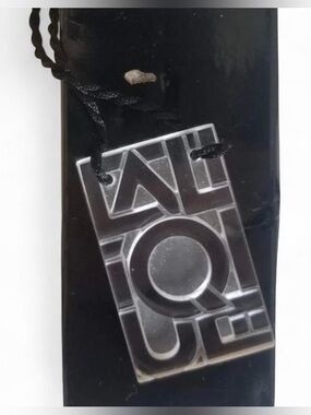 Lalique Crystal Clear Art Deco Logo Letter Pendant